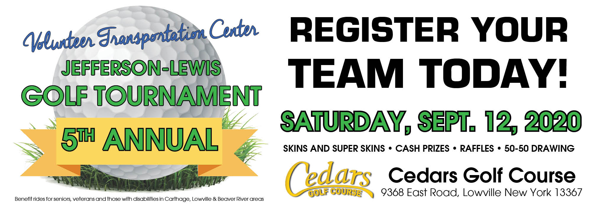 Cedars to Host VTC’s 5th Annual  Jefferson-Lewis Golf Tournament